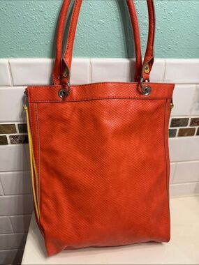 Relic Orange Tote Bag with side zippers